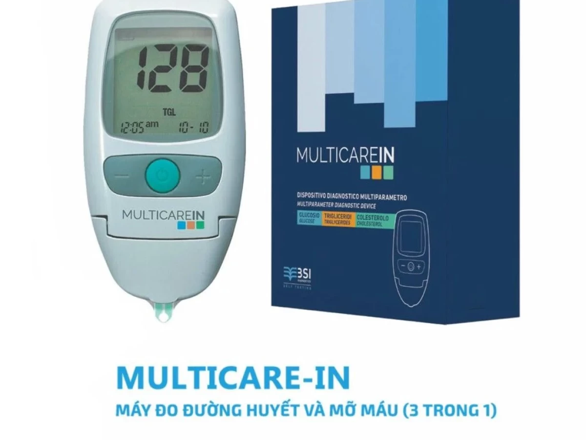 M&aacute;y đo đường huyết v&agrave; mỡ m&aacute;u 3 trong 1 MULTICAREIN