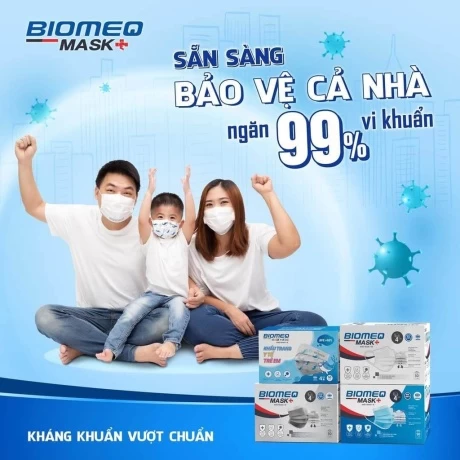 Khẩu trang N95 BIOMEQ mask 5 lớp/hộp 30 cái lọc khuẩn tối đa