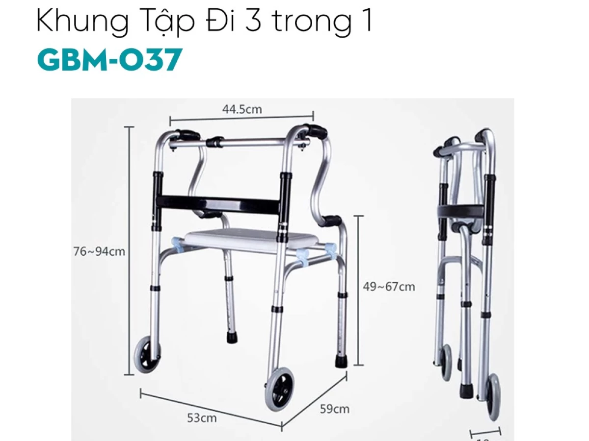 KHUNG TẬP ĐI C&Oacute; GHẾ NGỒI GBM-037